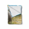 thumbnail image 2 of Donkey Soft Flannel Fleece Throw Blanket, Donkey Eating Grass in Mountain Landscape Rural Pasture Area Summer Nature, Cozy Plush for Indoor and Outdoor Use, 50" x 70", Multicolor, by Ambesonne, 2 of 6