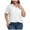 White, variant on Otvok Womens Summer Plus Size Tops Side Slit Solid Color Loose Casual Short Sleeve V Neck Blouses