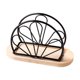 thumbnail image 2 of Portanapkins en forma de abanico negro, portanapkins modernos de metal para mesas de cocina, encimeras, uso en interiores y exteriores, 2 of 6