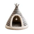 thumbnail image 2 of Teepee Enclosed Cat Cave Bed, Soft Polyester Lined Enclosed Pet Tent Nest, Comfort Hideaway Bed for Small Indoor Pets (Gray M), 2 of 9