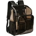 thumbnail image 1 of Mochila transparente KUI WAN de PVC negro transparente para la escuela, 12 de largo x 6 de ancho x 16,5 de alto, 1 of 9