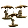 thumbnail image 5 of Animal Bird Feeder with Umbrella, Cute Squirrel/Cat/Dog Holding Umbrella Bird Feeder for Outdoors Hanging, Metal Squirrels Feed, Garden Yard Decor, for Birds Lovers Men Women Gifts, 5 of 9