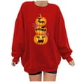 thumbnail image 1 of HKEJIAOI Halloween Hoodies for Femmes Manches Longues Col Rond Imprimé Graphique Moderne Halloween Célébration Esthétique Rouge-3, 1 of 4