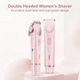 thumbnail image 3 of Sokhug Bikini pour Femmes 2-en-1 Rasoir Double Tête Étanche Humide Sec USB Rechargeable Épilateur pour Peau Sensible, 3 of 9