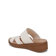LifeStride Women's Fiona Wedge Slide Sandal Eggnog Linen 11M