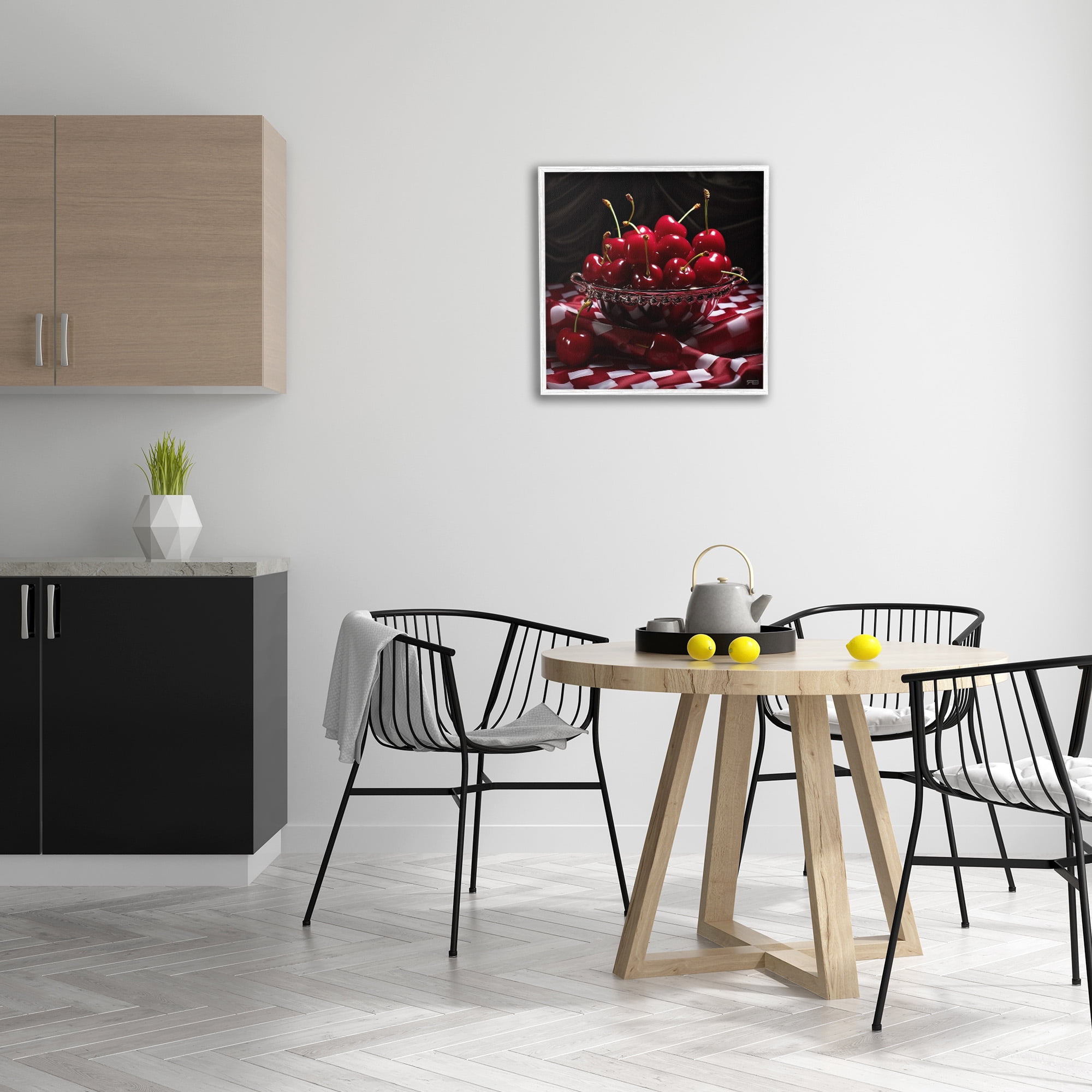 Stupell Industries Plump Cherries Still Life Food & Beverage Painting White Framed Art Print Wall Art, 24 x 24