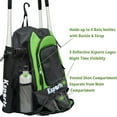 thumbnail image 6 of Ksports Baseball Bag Green Backpack for Baseball, T-Ball & Softball Equipment & Gear for Youth and Adults - Holds Bats, Helmet, Gloves, Gear - Shoe Compartment & Fence Hook, 6 of 7