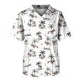 thumbnail image 1 of LINMOUA Plus Size Halloween Printed Scrub Working Uniform Tops For Men's Cross V-Neck Short Sleeve Fun T-Shirts Workwear Tee With Pockets, 1 of 3