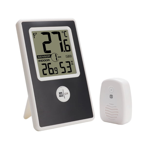 Likrtyny Termómetro Digital Montado en La Pared Medidor Humedad Temperatura Exterior Interior