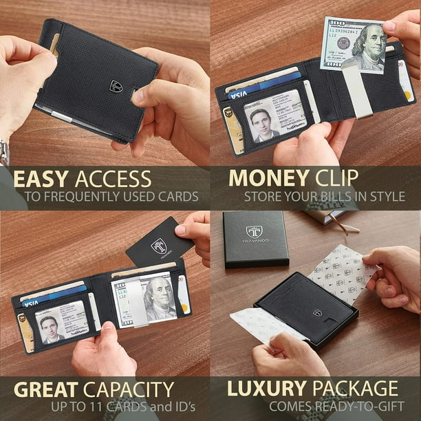 Cartera TRAVANDO AUSTIN de piel delgada con bloqueo RFID para