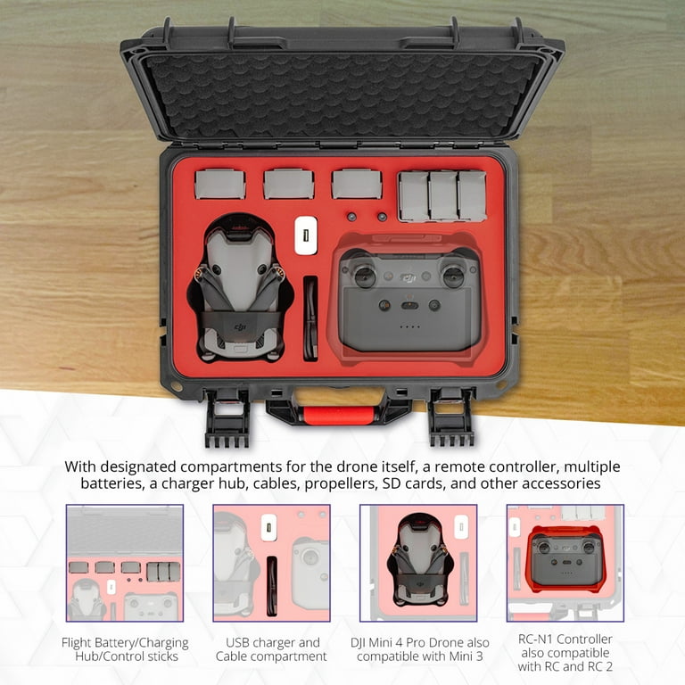 Aries Waterproof Hard Shell Carrying Case for DJI Mini 4 Pro Drone