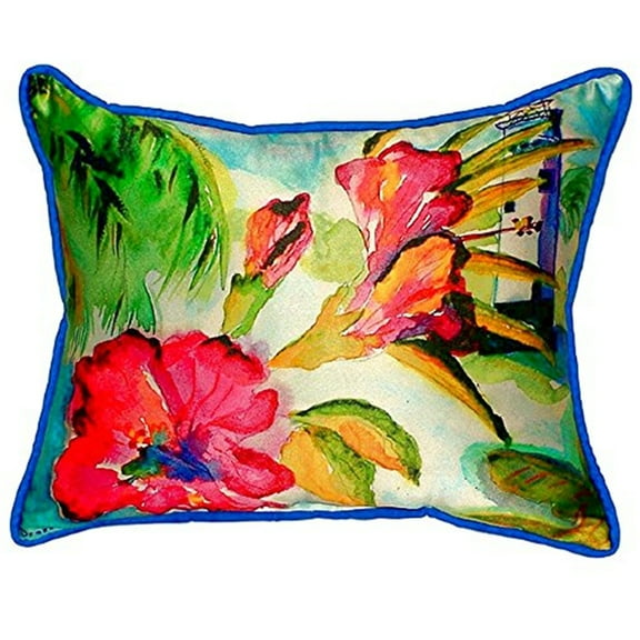 Betsy Drake SN225 11 x 14 in. Lighthouse & Florals Small Indoor & Outdoor Pillow