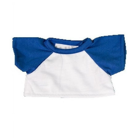 Plush Gear White T-Shirt with Royal Blue Sleeves for 6"-10" Plush Soft Clothes