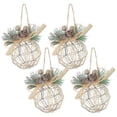 thumbnail image 2 of 4pcs Christmas Ball Ornaments Christmas Tree Hollow Out Iron Hanging Balls, 2 of 2