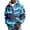 Blue, variant on Men's Hooded Pullover Sweatshirt Waffle Knit Fabric Half Zip Front Drawstring Hood Camouflage Pattern Casual Fit Blue L