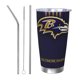 thumbnail image 1 of Taza térmica duradera de acero inoxidable 304 con temática del equipo de fútbol de los Ravens con tapa y pajita Taza térmica de acero inoxidable de 20 oz Taza para automóvil Adecuada para bebidas, 1 of 8
