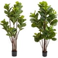 thumbnail image 7 of Faux Fiddle Leaf Fig Tree,5 Ft Artificial Ficus Lyrata Plant with 102 Fiddle Leaves, Fake Floor Plant in Pot for Indoor Outdoor Living Room House Office Bedroom Decor, 7 of 7