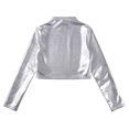 thumbnail image 6 of RFQWOVSR Kids Long Sleeve Mock Neck Leather Dance Top Retro Pullover, 6 of 6