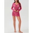 thumbnail image 6 of Niusricy Women Sexy Beach Cover Ups Ladies Solid Color Cutout Swimsuit Coverup Long Sleeve Mini Dress Summer Crochet Bathing Suit Coverups Fashion Casual Lightweight Knit Dresses for Vacation, 6 of 8