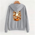 thumbnail image 4 of Women's Fall Hoodies Floral Ghost Pumpkin Graphic Print Sweatshirts Long Sleeve Oversized Pullover Hooded Tops Casual Autumn Relaxed Fit Clothes, 4 of 7