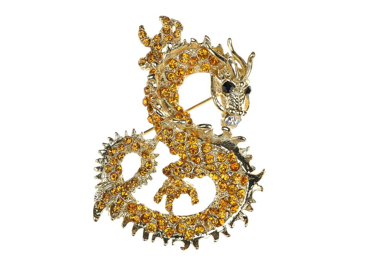 Adult Hoses Antique Plated Kilt Pin Welsh Dragon Badge 4" Brass Unisex 