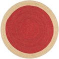 thumbnail image 1 of nuLOOM Tapis de Jute Eleonora Tissé à la Main, Rond de 6 Pieds, Rouge, 1 of 4