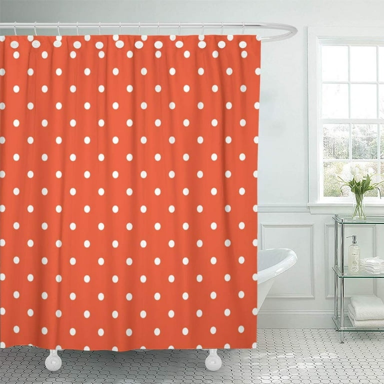  Bathroom Shower Curtains with Hooks 66x72 Inch,Orange