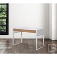 thumbnail image 4 of Jamir Rectangular MDF Desk with 2 Storage Drawers and Silver Legs, White, 4 of 9