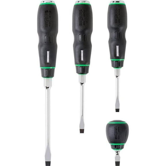 Nepros NPNTD1M04 Slotted Screwdriver, Black - 4 Piece