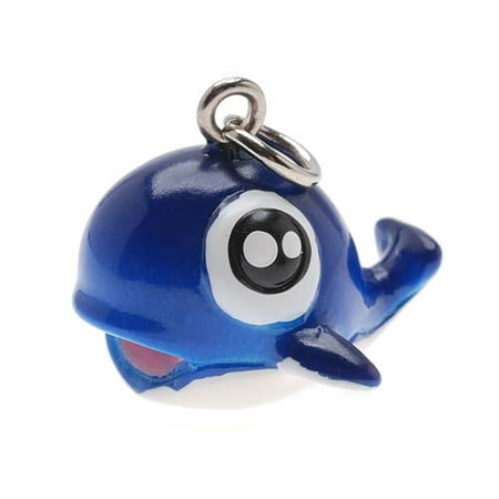 Hand Painted 3-D Blue Whale Charm 17.5mm Lightweight (1)