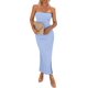 thumbnail image 1 of ZHAOCHENG Vestido tubo maxi ajustado de verano para mujer, acanalado, sin tirantes, con abertura lateral, largo, informal, elegante, para salir y fiesta, 1 of 3