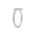 thumbnail image 3 of Round Cut Natural White Diamond Cross Band Ring For Women's In 10K Solid White Gold (Color: I-J, Clarity: I2-I3, 0.02 Cttw) -4.5, 3 of 6