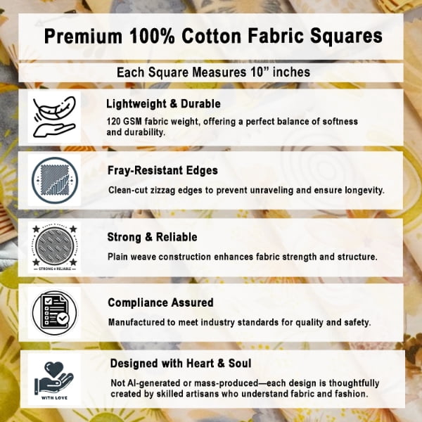Soimoi 40 Pcs 10 x 10 inches Printied Quilting Fabric Bundles Precut, DIY Cotton Fabric Square, Printed Layer Cakes Patchwork Materials for Craft, Charm Squares for Quilts, Sewing