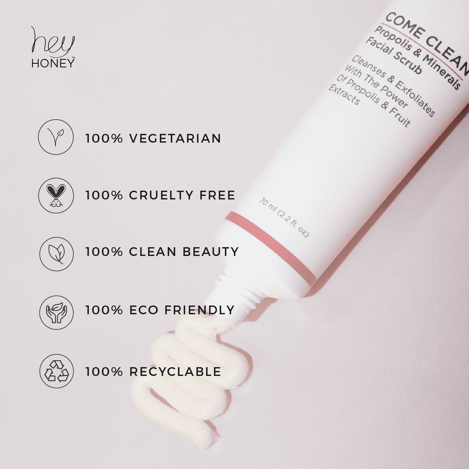 Hey Honey Skin Care Come Clean Cream, 70 mL | 2.2 oz.