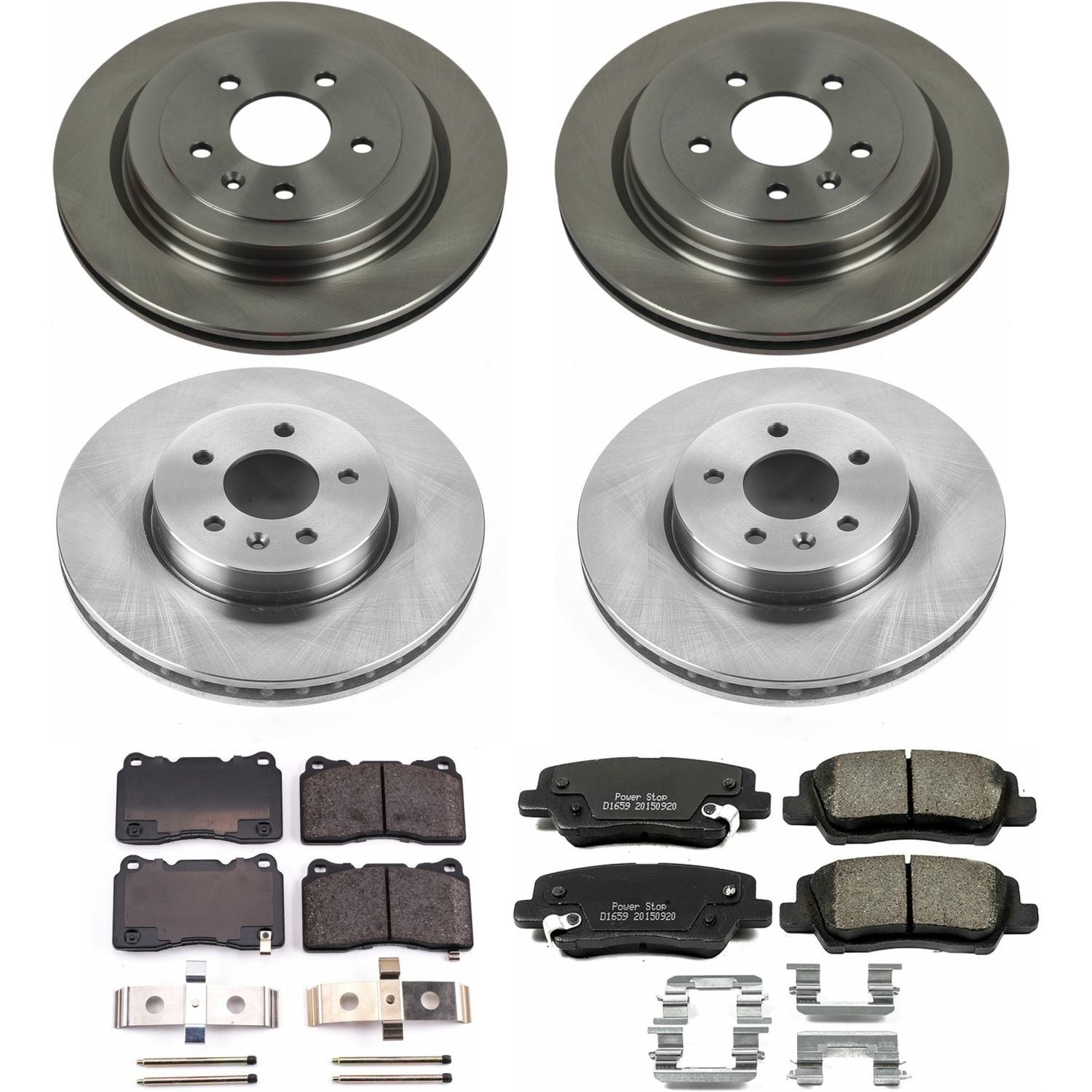 PowerStop Front and Rear Stock Replacement Brake Pad and Rotor Kit Fits: CADILLAC Select Models KOE6390