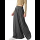 thumbnail image 2 of Pantalones Palazzo Holgados de Cintura Alta Elástica para Mujer, Informales, con Bolsillos, Holgados y Largos de Otoño Gris Oscuro S, 2 of 8