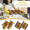 thumbnail image 5 of Honeii Colorful Tie Dye Stained Glass 1 Pattern Oven Mitts and Pot Holders, Silicone Oven Gloves,500 F Heat Resistant Oven Mitts Sets, 4PCS, 5 of 6