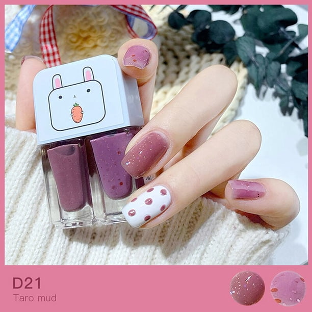 Juego de esmaltes de uñas a base de agua, dos botellas, exfoliante brillante sin hornear, puede rasgar el Gel de uñas Gemini, herramientas de manicura de esmalte de uñas bonitas para mujeres y niñas Gao Jinjia LED