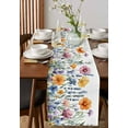 thumbnail image 4 of ERUNPONLY Spring Floral Table Runner - 70 Inch Long Pastoral Flowers Watercolor Cotton and Linen Blended Dress Scarves Farmhouse Table Runner for Kitchen Dining, Coffee Table, 13"x70", 4 of 8