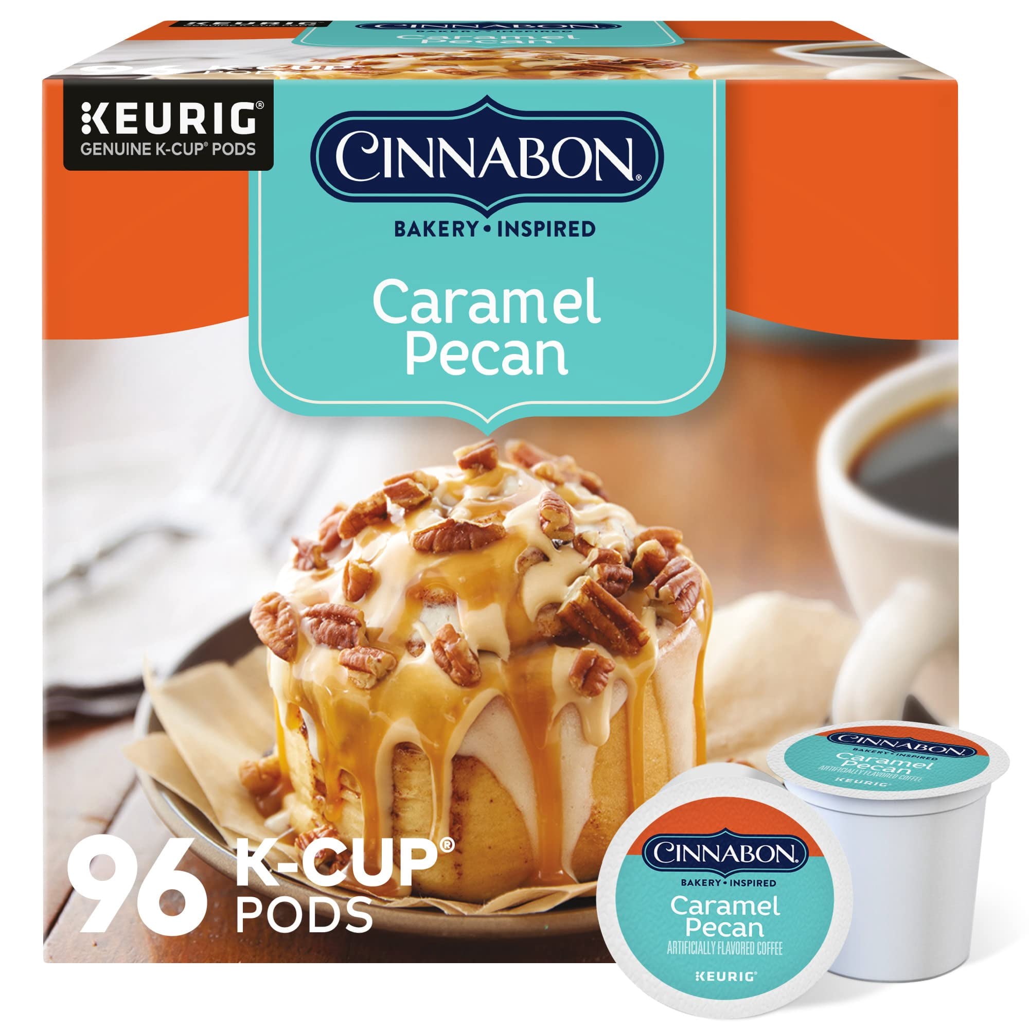 Cinnabon Caramel Pecan Light Roast Coffee Keurig K-Cup Pods, 96 ct, BB 12/25
