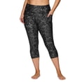 thumbnail image 3 of RBX Active Plus Size Women's Squat Proof Black Printed Capri Legging, 3 of 4