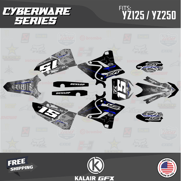Kalair GFX Graphics Kit for Yamaha YZ250 (2015-2021) Cyberware Series