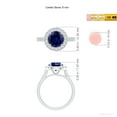 thumbnail image 5 of ANGARA Lab Grown 2.2 Ct Blue Sapphire Halo Ring with Diamond Accents for Women in 14K White Gold (Size-8mm) | September Birthstone, Anniversary, Jewelry Gift for Women | Lab-Grown Blue Sapphire Ring, 5 of 8