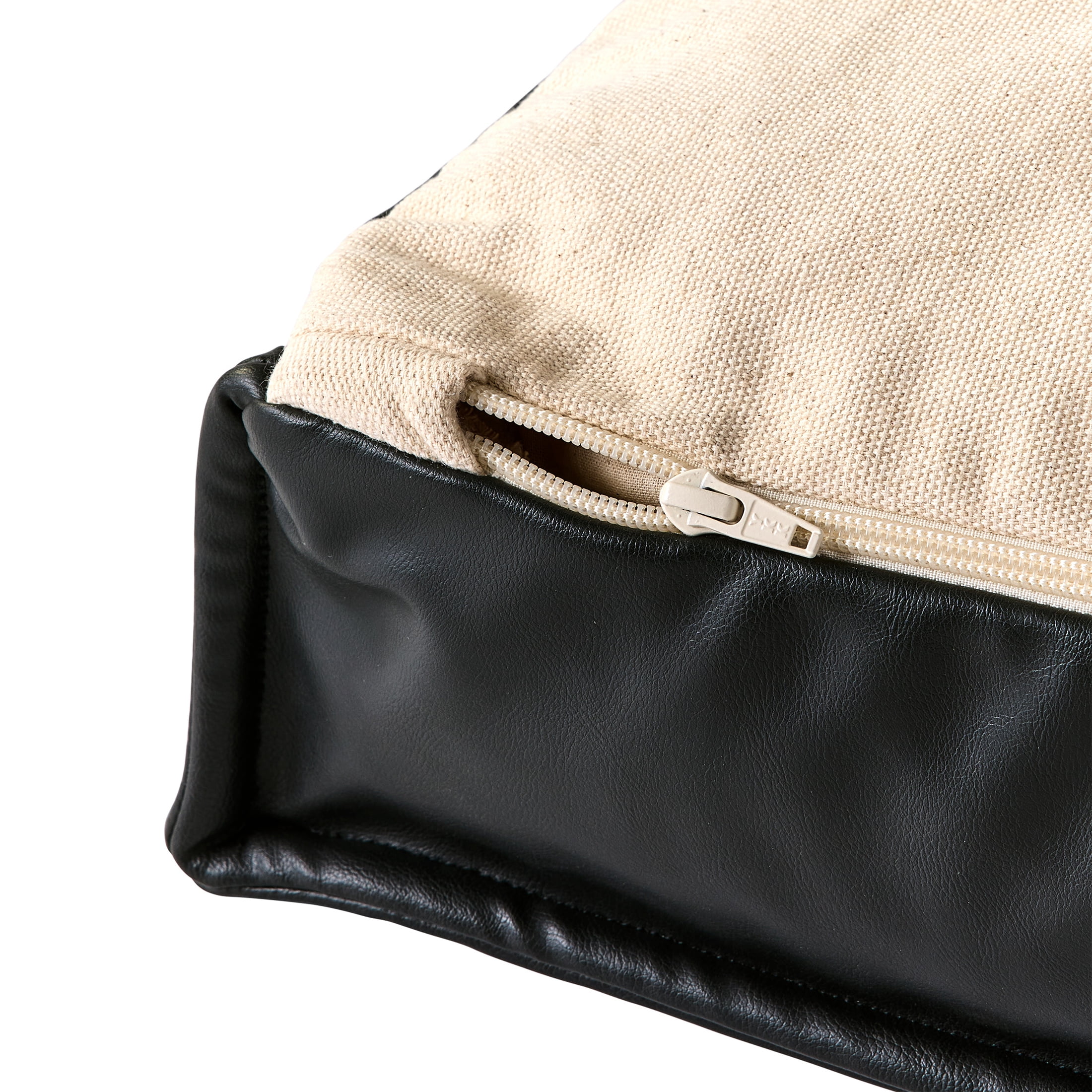 Better Homes & Gardens 24x24x4 Inch Faux Leather Floor Cushion Cover, Black