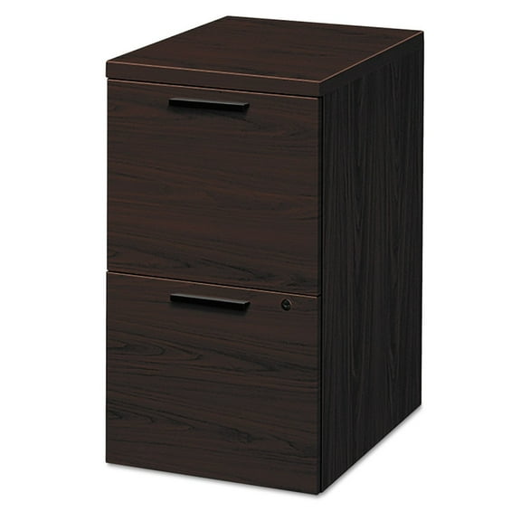 HON 2 Drawers Vertical Lockable Filing Cabinet, Brown