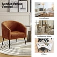 thumbnail image 3 of Boucle Accent Chair Barrel Chair Metal Legs Upholstered Chenille Lounge Single Sofa Bedroom Living Room Rust, 3 of 8