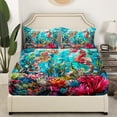 thumbnail image 3 of Erosebridal Teenager Seahorse Sheet Set Twin,Marine Animal Bedding Sets Twin Size,Ocean Theme Decor,Breathable,3pcs, 3 of 7