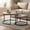 31.5" Grey Oak, variant on Villachico 31.5" French Oak Round Nesting Coffee Table, Set of 2, Wood Tabletop and Metal Frame (Grey Wash)
