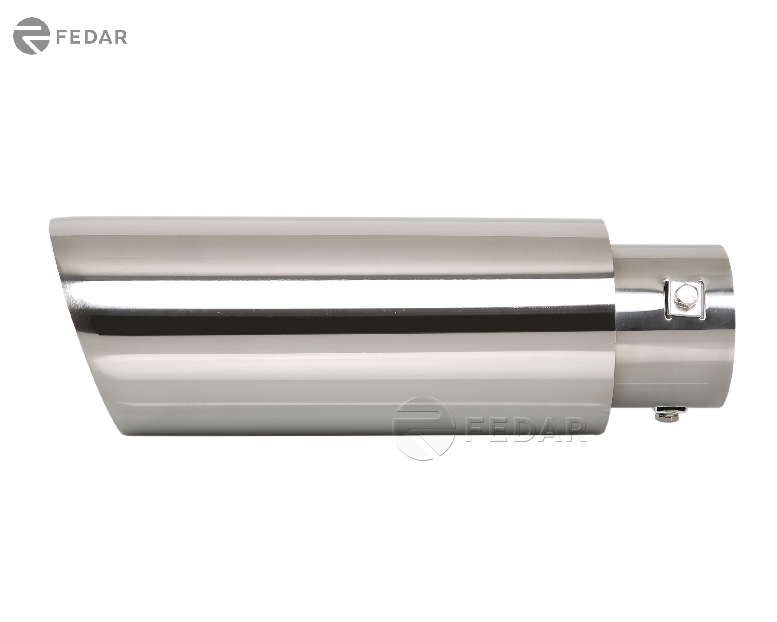 Fedar 3 inch Inlet 4 Outlet 12 inch Long Dual Wall Flat End Exhaust Tip ...