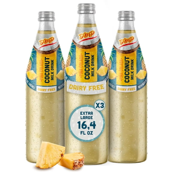 De Mi Pais Pineapple Coconut Milk Drink, Dairy-Free & Lactose-Free Coconut Beverage, 16.4 fl oz Bottles,3-Pack